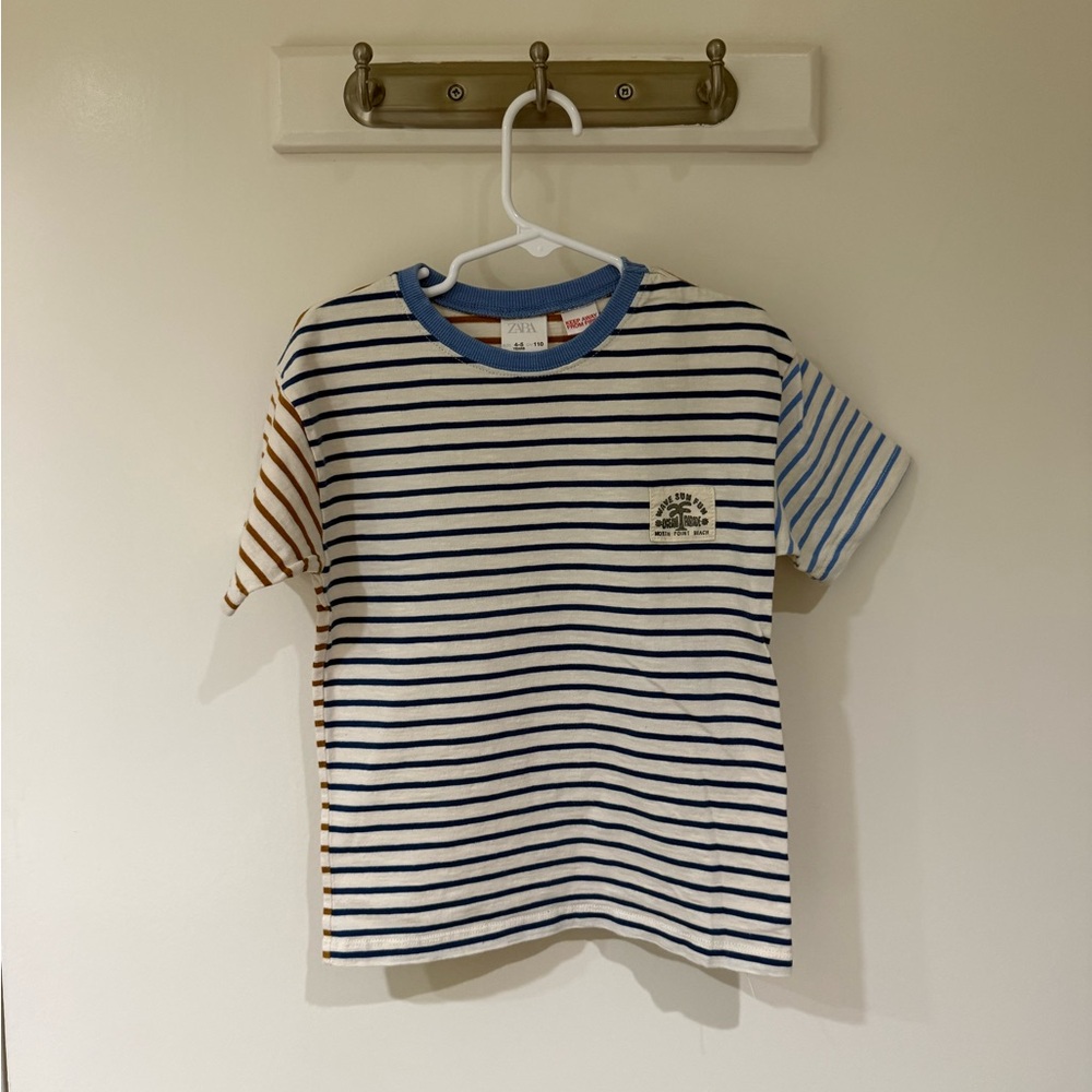 Zara Striped Colorblock Tee 4-5 Years (#2)